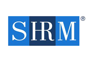 A shrm logo is shown on top of a green background.